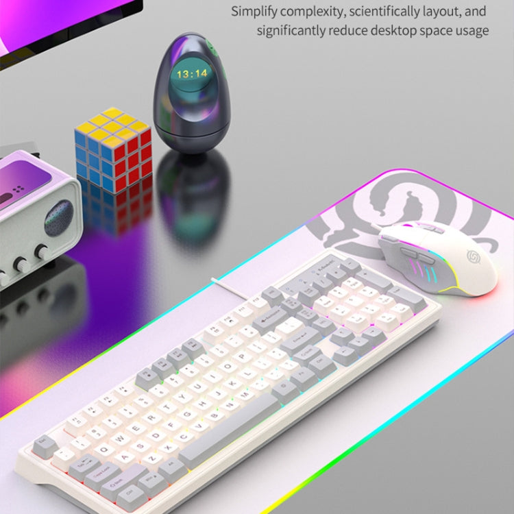 K-Snake Wired E-Sports Keyboard Mouse Mechanical Feel 98 Key Desktop Computer Notebook Keyboard, Style: Keyboard+Mouse (Blue) - free shipping - PMC Jewellery - Order now!