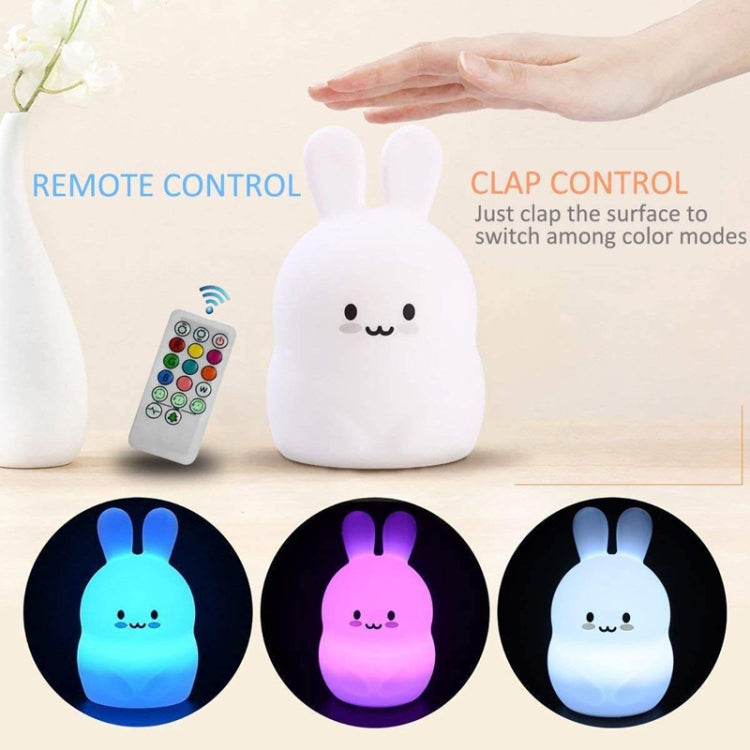 Rabbit Silicone Pat Night Light Children Gift Color Changing Lamp, Specification: Charging - Night Lights by PMC TechLife | Online Shopping South Africa | PMC TechLife | Buy Now Pay Later Mobicred
