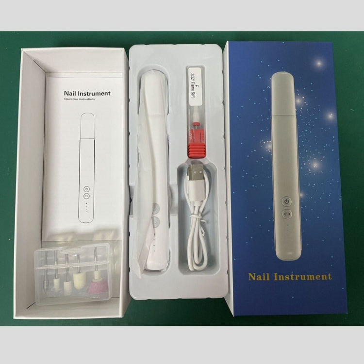 Rechargeable Nail Drill Machine Set with Ceramic Drill Bit Spot Lighting(White) - Grinding Tools & Accessories by PMC TechLife | Online Shopping South Africa | PMC TechLife