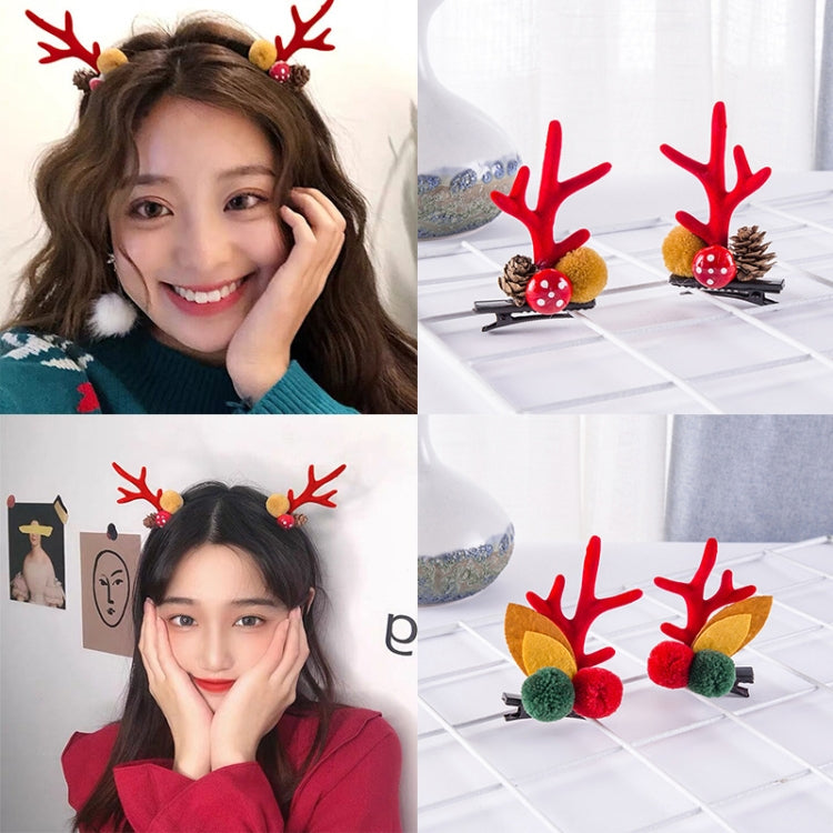 1pair Christmas Hair Accessories Cute Hairpins For Children, Color: Coffee Antler Mink Fur - Christmas Wearable Decoration by PMC TechLife | Online Shopping South Africa | PMC TechLife | Buy Now Pay Later Mobicred