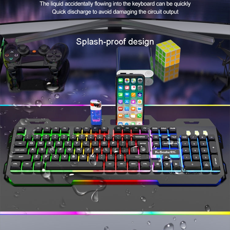 K-Snake Mechanical Feel Keyboard Mouse Kit USB Wired 104 Keycaps Computer Keyboard, Style: Single Keyboard (Black) - Wired Keyboard by K-Snake | Online Shopping South Africa | PMC Jewellery | Buy Now Pay Later Mobicred