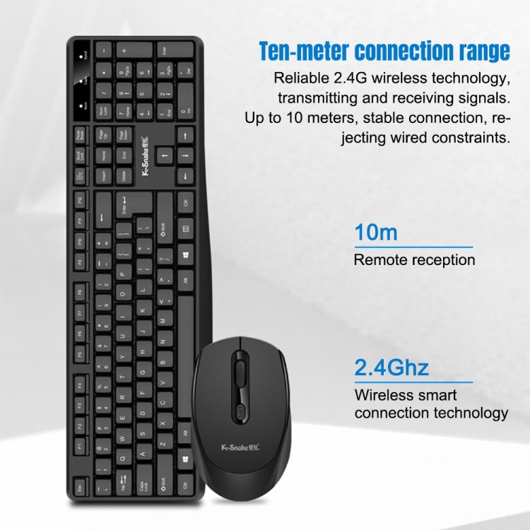 K-Snake WK800 Wireless 2.4G Keyboard Mouse Set Tabletop Computer Notebook Business Office House Use, Color: White - free shipping - PMC Jewellery - Order now!