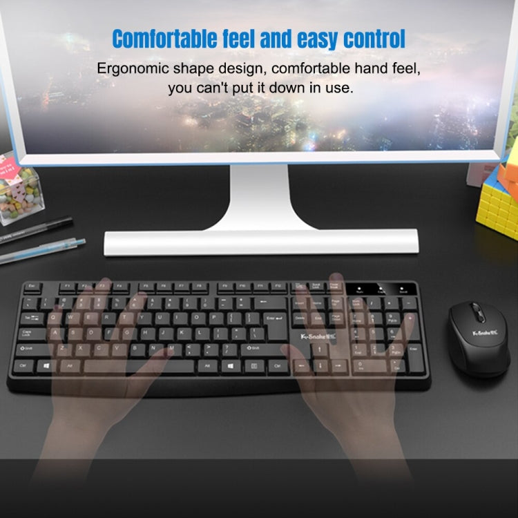 K-Snake WK800 Wireless 2.4G Keyboard Mouse Set Tabletop Computer Notebook Business Office House Use, Color: White - free shipping - PMC Jewellery - Order now!