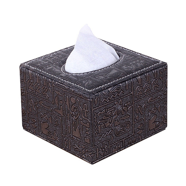 Ancient Pattern Hotel Restaurant Leather Square Paper Box Car Tissue Box - Tissue Boxes by PMC TechLife | Online Shopping South Africa | PMC TechLife | Buy Now Pay Later Mobicred