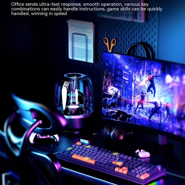 LANGTU LT104 Mechanical Keyboard Backlight Display Flexible DIY Keyboard, Style: Wired Single Mode Gold Axis (White) - free shipping - PMC Jewellery - Order now!