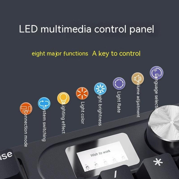 LANGTU LT104 Mechanical Keyboard Backlight Display Flexible DIY Keyboard, Style: Wired Single Mode Gold Axis (White) - free shipping - PMC Jewellery - Order now!