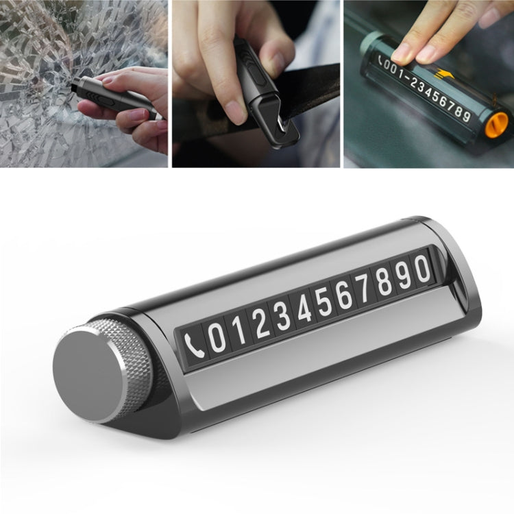 Multifunctional Break Window Mini Safety Hammer Parking Number Plate(Grey) - Parking Card by PMC TechLife | Online Shopping South Africa | PMC TechLife | Buy Now Pay Later Mobicred