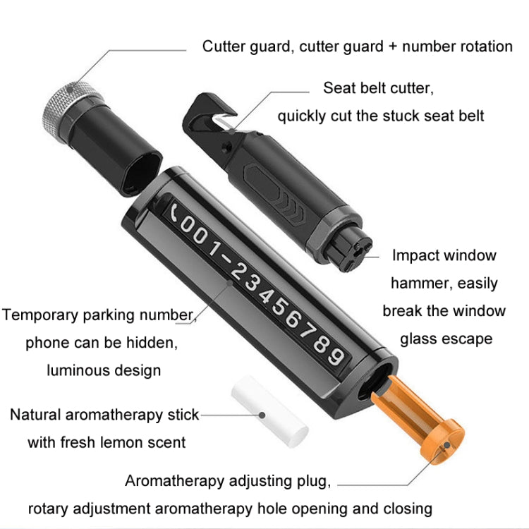 Multifunctional Break Window Mini Safety Hammer Parking Number Plate(Red) - Parking Card by PMC TechLife | Online Shopping South Africa | PMC TechLife | Buy Now Pay Later Mobicred