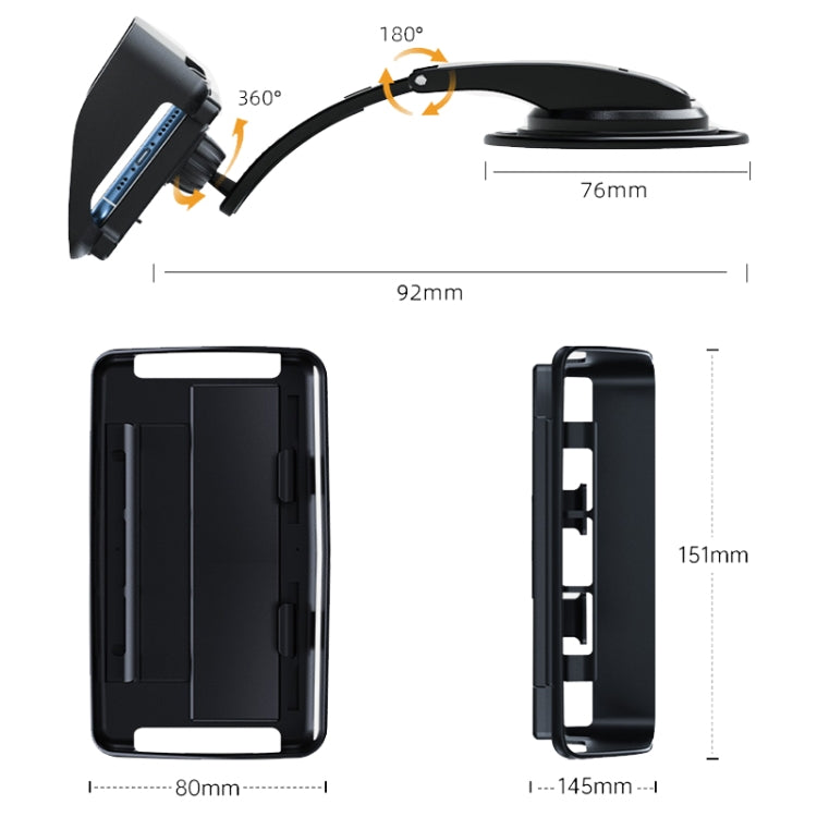 Car Suction Cup Dashboard Mobile Phone Holder with Sun Visor Folding Rotating Car Mount, Style: Joint Model - Car Holders by PMC TechLife | Online Shopping South Africa | PMC TechLife | Buy Now Pay Later Mobicred