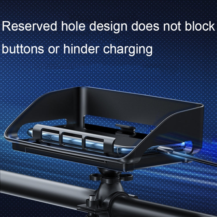 Rotatable Bicycle and Motorcycle Anti-shake Fixed Mobile Phone Holder with Sun Visor, Style: Universal Model - Holder by PMC TechLife | Online Shopping South Africa | PMC TechLife | Buy Now Pay Later Mobicred
