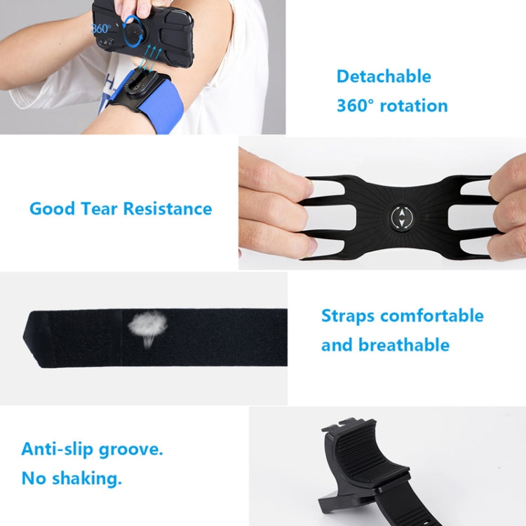 3 In 1 Four Jaws Detachable Swivel Arm Wrist Strap Bicycle Holder For 4.5-6.5 inch Phones(Blue) - Other by PMC TechLife | Online Shopping South Africa | PMC TechLife | Buy Now Pay Later Mobicred