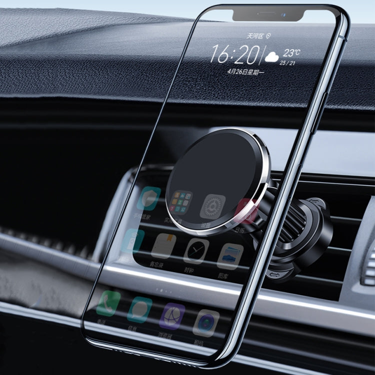 Aluminum Alloy Rotatable Magnetic Car Air Outlet Mobile Phone Holder(Silver) - Car Holders by PMC TechLife | Online Shopping South Africa | PMC TechLife | Buy Now Pay Later Mobicred