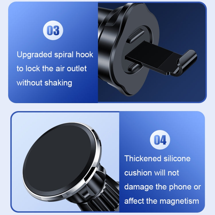 Aluminum Alloy Rotatable Magnetic Car Air Outlet Mobile Phone Holder(Black) - Car Holders by PMC TechLife | Online Shopping South Africa | PMC TechLife | Buy Now Pay Later Mobicred