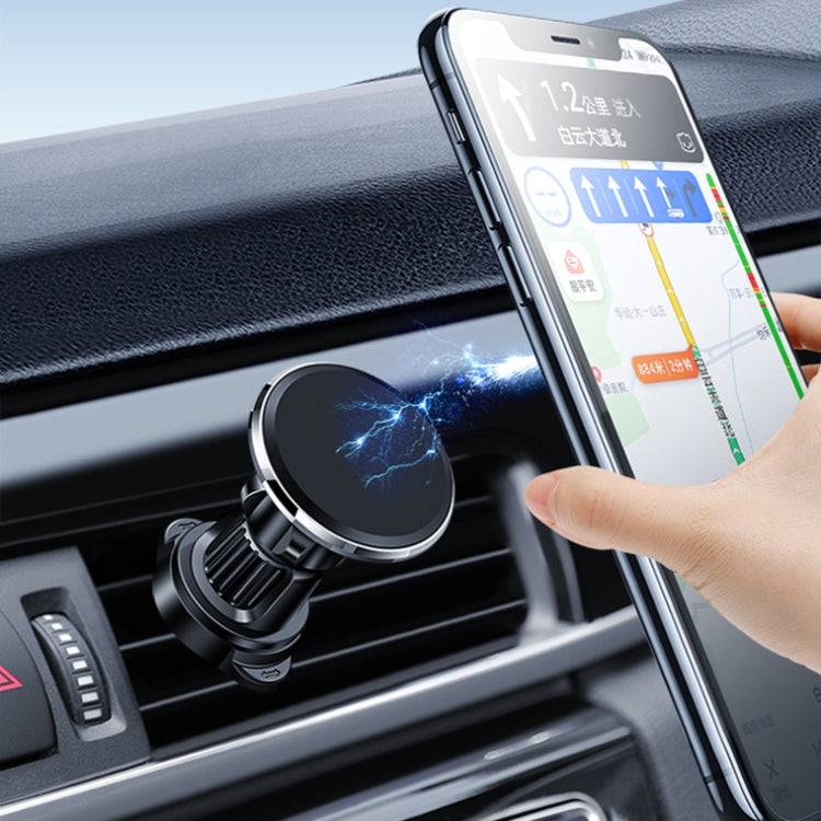 Aluminum Alloy Rotatable Magnetic Car Air Outlet Mobile Phone Holder(Black) - Car Holders by PMC TechLife | Online Shopping South Africa | PMC TechLife | Buy Now Pay Later Mobicred