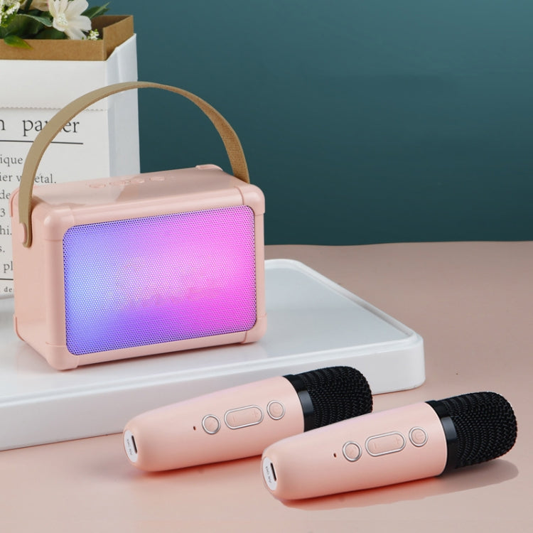Portable RGB Lighting Effect Bluetooth Speaker Home Mini Karaoke Audio, Style: Speaker(Pink) - Microphone by PMC TechLife | Online Shopping South Africa | PMC TechLife | Buy Now Pay Later Mobicred