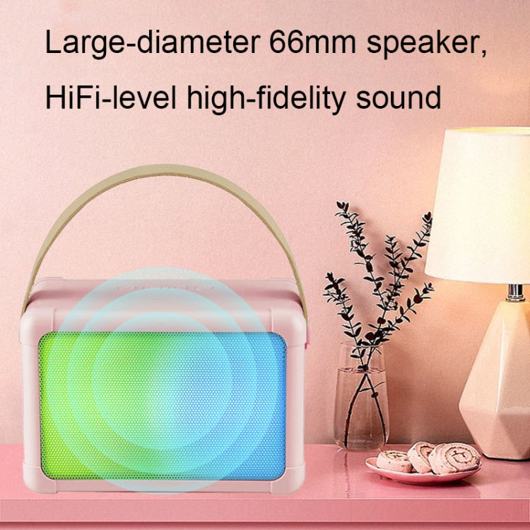 Portable RGB Lighting Effect Bluetooth Speaker Home Mini Karaoke Audio, Style: Speaker(Beige) - Microphone by PMC TechLife | Online Shopping South Africa | PMC TechLife | Buy Now Pay Later Mobicred