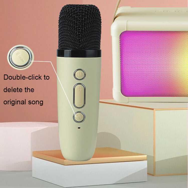 Portable RGB Lighting Effect Bluetooth Speaker Home Mini Karaoke Audio, Style: Speaker(Beige) - Microphone by PMC TechLife | Online Shopping South Africa | PMC TechLife | Buy Now Pay Later Mobicred