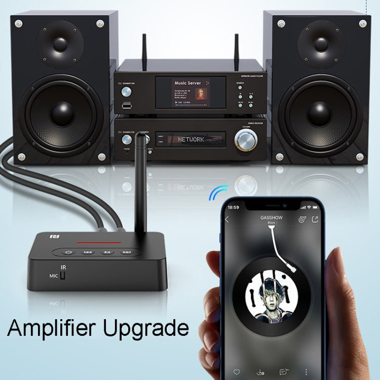 Bluetooth Audio Adapter  NFC Bluetooth Receiver Transmitter 2 In 1 With Remote Control - Audio Receiver Transmitter by PMC TechLife | Online Shopping South Africa | PMC TechLife