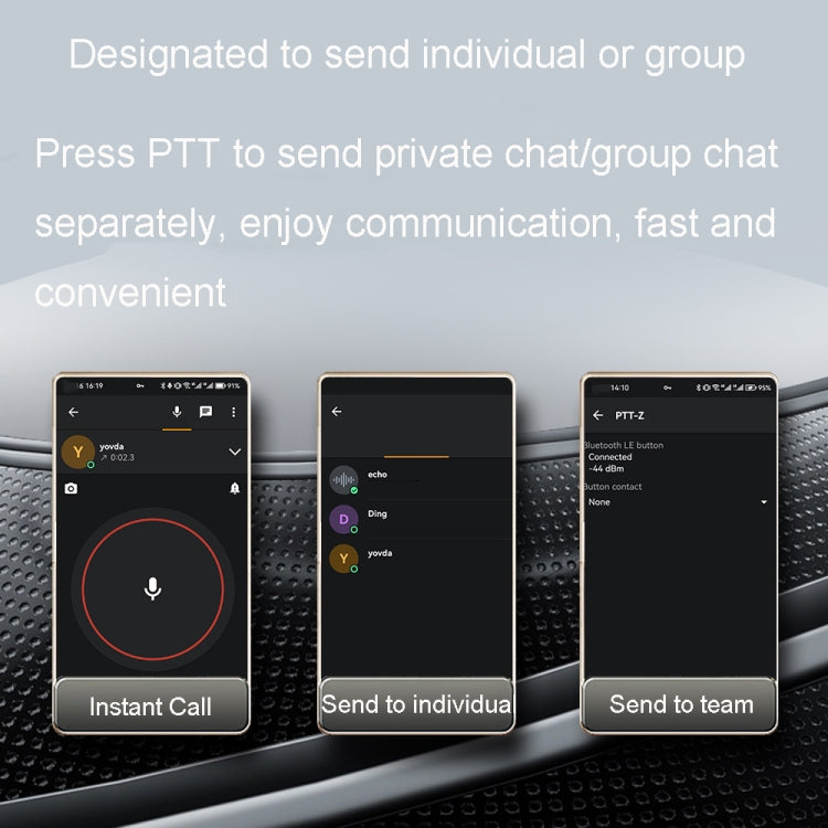 For ZELLO Wireless Bluetooth Push Button Car Riding Transmitter(Black) - Bluetooth Car Kits by PMC TechLife | Online Shopping South Africa | PMC TechLife