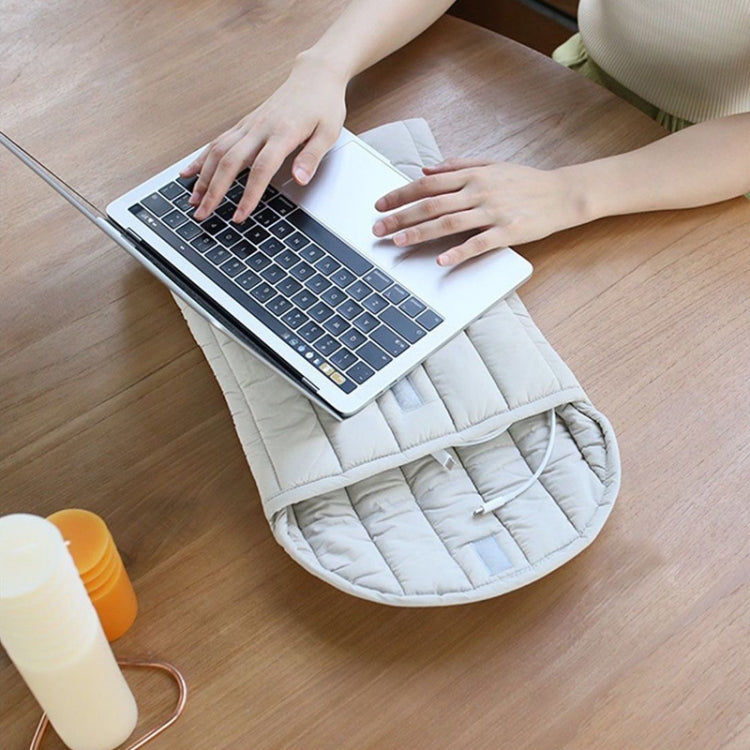 12.9-13.3 inch Flat Cotton Embroidery Inner Bag Lightweight Space Cotton Protective Case(Yellow Green) - 13.3 inch by PMC Jewellery | Online Shopping South Africa | PMC Jewellery | Buy Now Pay Later Mobicred