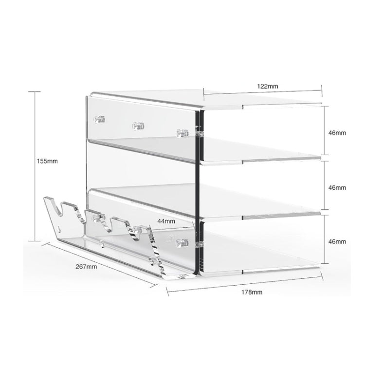 Transparent 3-Layer Acrylic Keyboard Stand Increased Tilt Computer Keyboard Tray(Black) - Other by PMC Jewellery | Online Shopping South Africa | PMC Jewellery | Buy Now Pay Later Mobicred