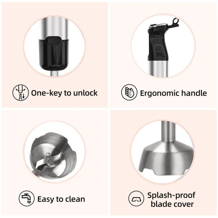 6-in-1 600W Multifunctional  Electric Blender Stainless Steel Food Cooking Stick UK Plug - Stirrer & Squeezer by PMC TechLife | Online Shopping South Africa | PMC TechLife | Buy Now Pay Later Mobicred