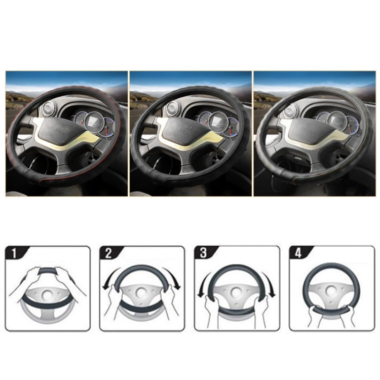 45cm Leather Truck Steering Wheel Cover(Black Line) - Steering Wheel Accessories by PMC TechLife | Online Shopping South Africa | PMC TechLife | Buy Now Pay Later Mobicred