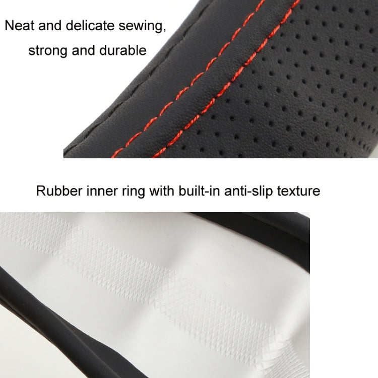 42cm Leather Truck Steering Wheel Cover(Black Line) - Steering Wheel Accessories by PMC TechLife | Online Shopping South Africa | PMC TechLife | Buy Now Pay Later Mobicred