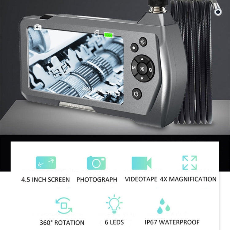 TESLONG NTS450A 4.5-inch Screen Industrial Handheld Endoscope with Light, Speci: 7.6mm Lens-3m - free shipping - PMC TechLife - Order now!