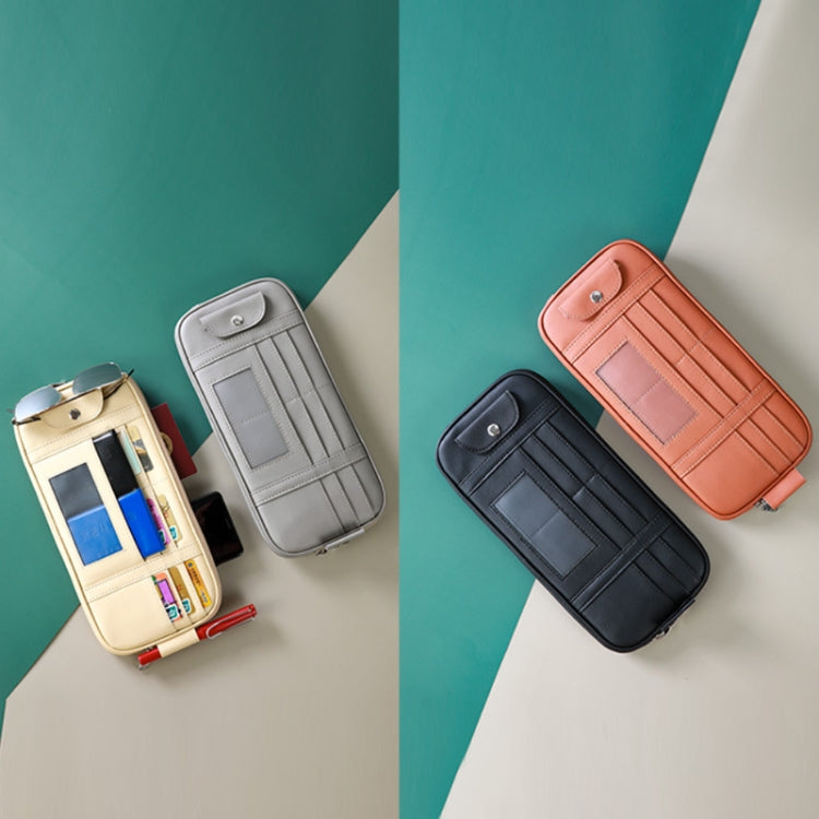 Car Driver License Storage Bag Sun Visor Sunglasses Card Holder, Color: Beige - free shipping - PMC TechLife - Order now!