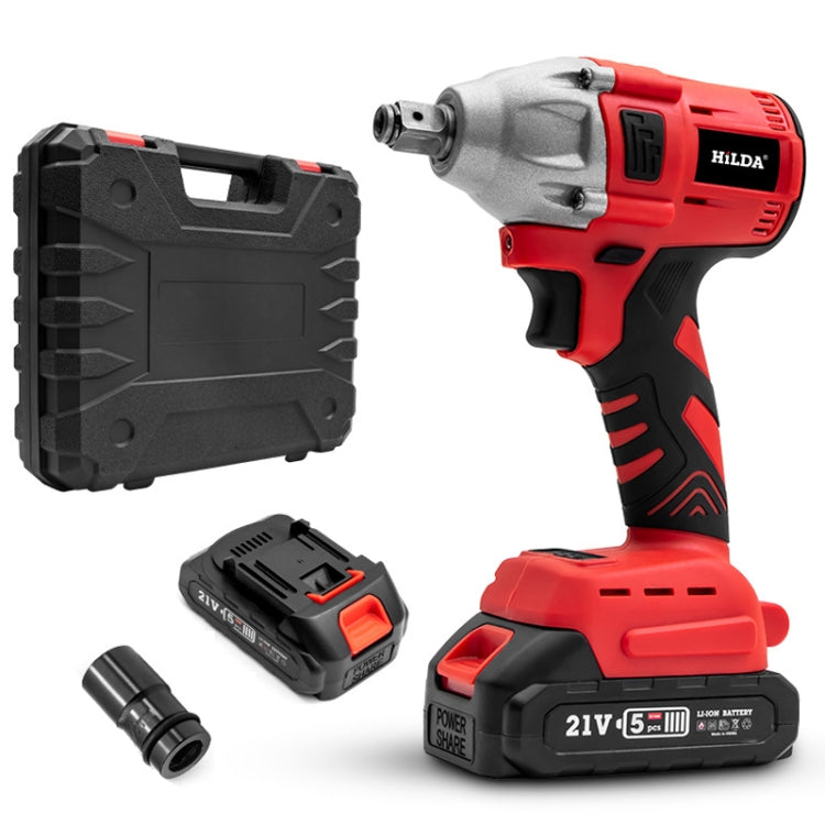 HILDA Motorized Wrenches Lithium Repair Parts With 22mm Socket, US Plug, Model: Red With 2 Battery+1 Charger(1500mAh) - free shipping - PMC TechLife - Order now!