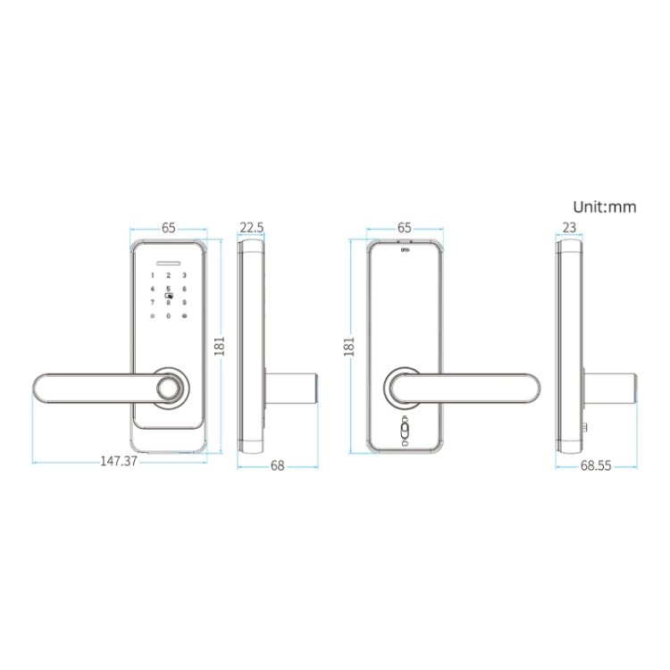 C89 Smart Fingerprint Password Lock Home Indoor Door TUYA System Lock(Silver) - Door Lock by PMc TechLife | Online Shopping South Africa | PMc TechLife | Buy Now Pay Later Mobicred