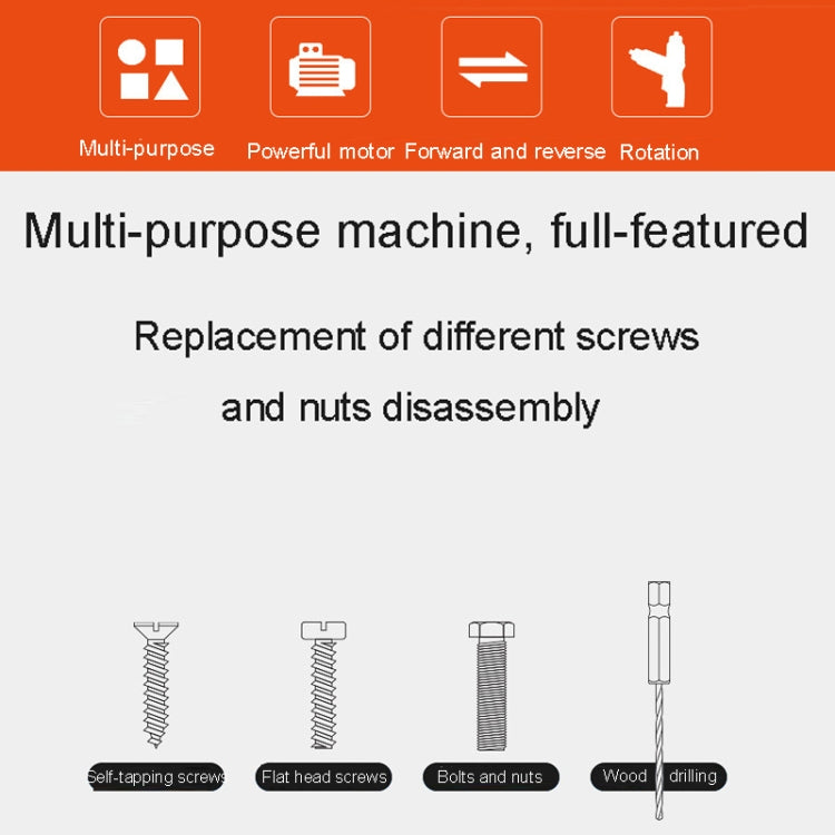 HILDA Multi-Function Li-Ion Screwdriver Mini Screwdriver Set(Orange) - Screws by HILDA | Online Shopping South Africa | PMc TechLife | Buy Now Pay Later Mobicred