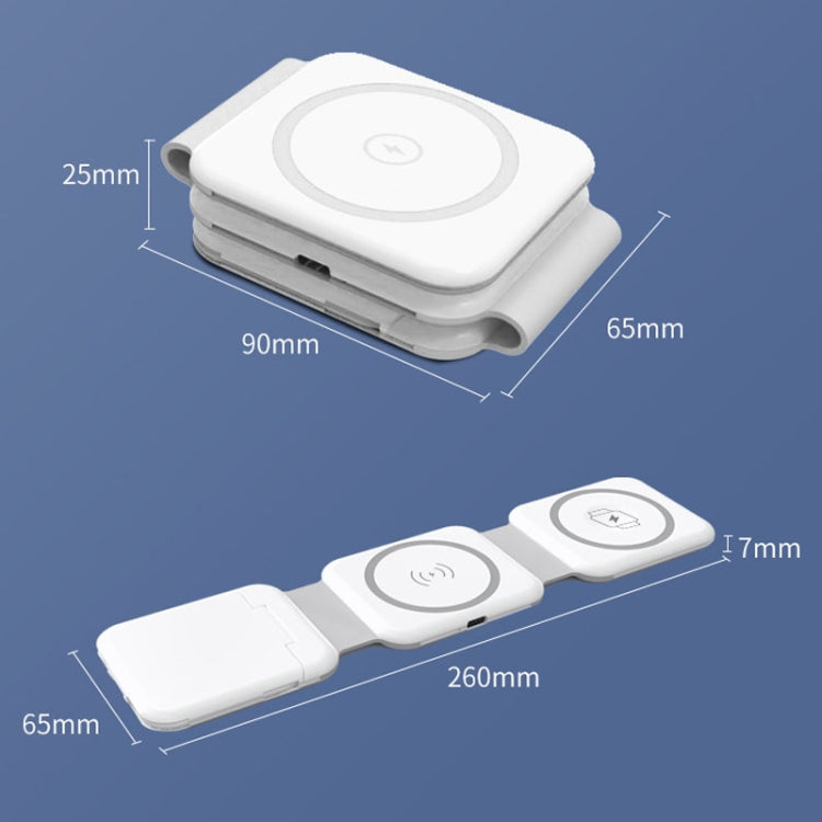 10-in-1 Magnetic Wireless Folding Charger With Data Cable Adapter Storage box(White) - free shipping - PMC Jewellery - Order now!