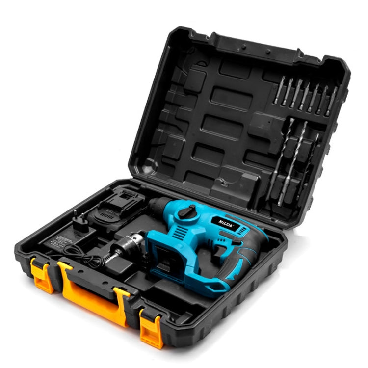 HILDA 12pcs /Set Li-Ion Power Hammer Electrical Impact Drill, Model: 1 Battery+1 Charger US Plug - free shipping - PMc TechLife - Order now!