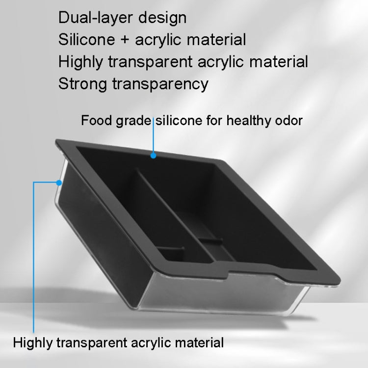 For Tesla Model 3 / Y Silicone Double Layer Storage Small Ice Box, Style: Rear Center No Separation (Black) - Stowing Tidying by PMC TechLife | Online Shopping South Africa | PMC TechLife | Buy Now Pay Later Mobicred