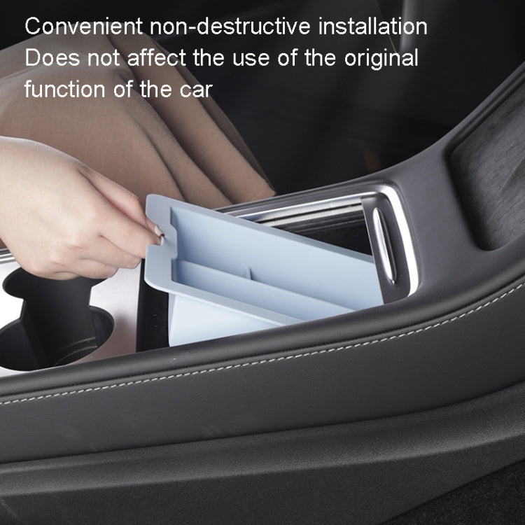 For Tesla Model 3 / Y Silicone Double Layer Storage Small Ice Box, Style: Rear Center No Separation (Black) - Stowing Tidying by PMC TechLife | Online Shopping South Africa | PMC TechLife | Buy Now Pay Later Mobicred