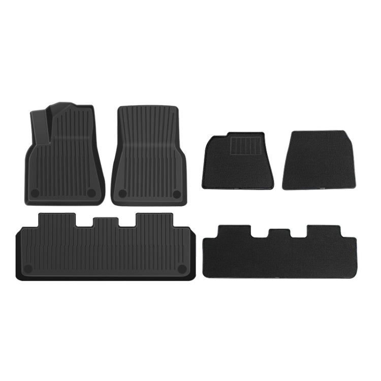 6pcs /Set For Tesla Model 3 Double Layer TPE Injection Car Foot Mats Interior Accessories - Seat Accessories by PMC TechLife | Online Shopping South Africa | PMC TechLife | Buy Now Pay Later Mobicred