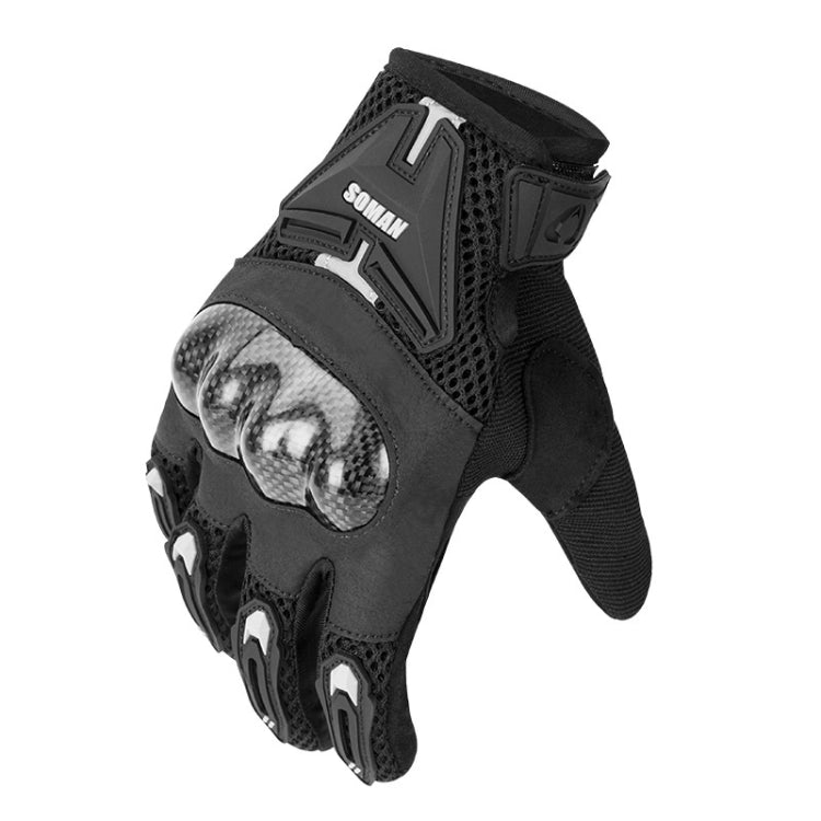 SOMAN Motorcycle Riding Anti-fall Breathable Anti-slip Carbon Fiber Gloves, Size: XXL(Black) - free shipping - PMC TechLife - Order now!