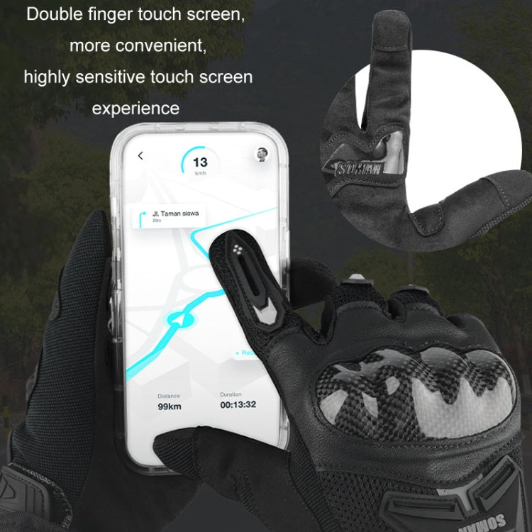SOMAN Motorcycle Riding Anti-fall Breathable Anti-slip Carbon Fiber Gloves, Size: XXL(Black) - free shipping - PMC TechLife - Order now!