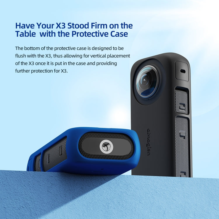 For Insta360 X3 AMagisn Body Silicone Protective Cover, Style: Body+Lens Case (Black) - free shipping - PMC TechLife - Order now!