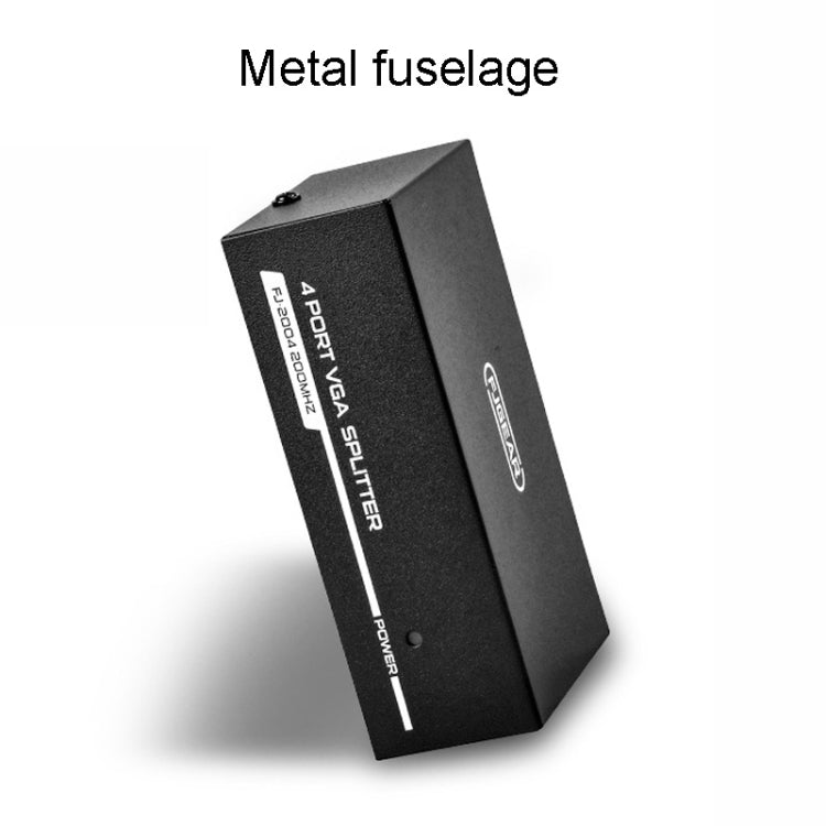 FJGEAR FJ-2004 VGA Splitter 1 In 4 Out Computer Vedio Output Splitter, EU Plug - free shipping - PMC TechLife - Order now!