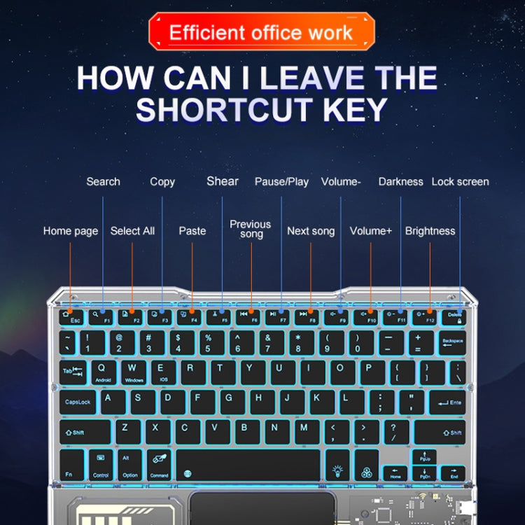 KB-333 RGB Backlit Wireless Bluetooth Keyboard Cell Phone Tablet Laptop Compatible Keypad(White) - Universal Keyboard by PMC TechLife | Online Shopping South Africa | PMC TechLife