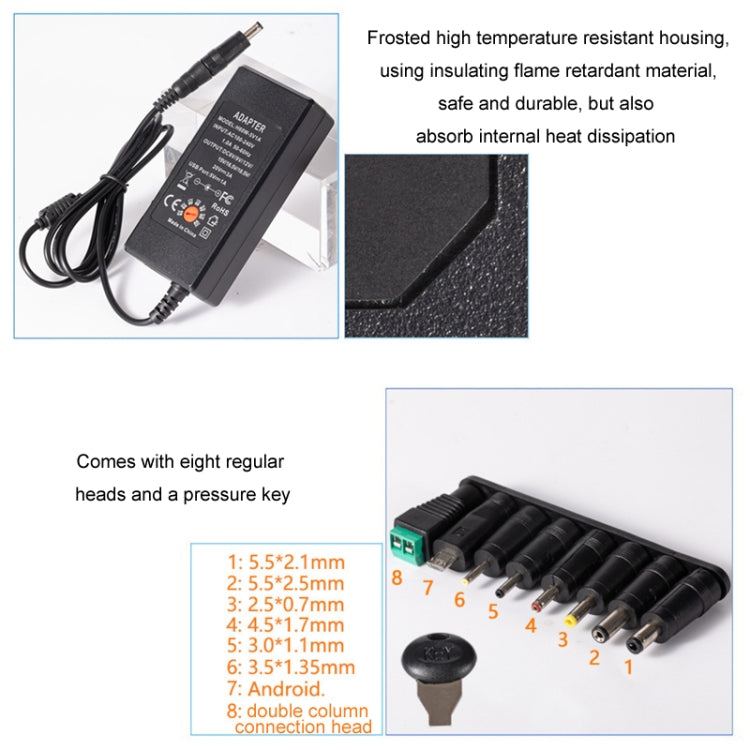 65W 6-20V Adjustable 3A DC Power Adapter Charger, Specification: EU Plug - Universal Power Adapter by PMC TechLife | Online Shopping South Africa | PMC TechLife | Buy Now Pay Later Mobicred