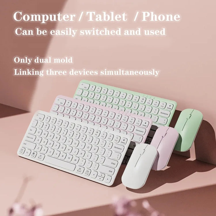 B087 2.4G Portable 78 Keys Dual Mode Wireless Bluetooth Keyboard And Mouse, Style: Keyboard Mouse Set Pink - free shipping - PMC Jewellery - Order now!