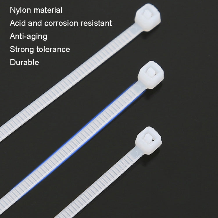 100pcs /Pack 8x600mm National Standard 7.6mm Wide Self-Locking Nylon Cable Ties Plastic Bundle Cable Ties(White) - free shipping - PMC Jewellery - Order now!