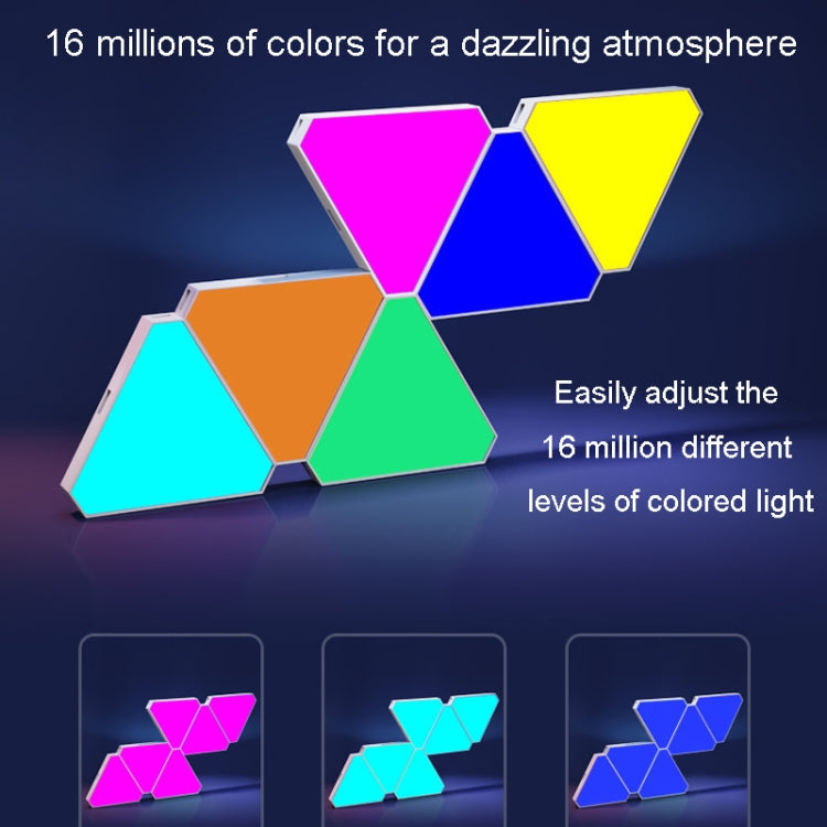 3pcs /Set Triangle Splicing Intelligent Sound Control Quantum Light Atmosphere Lighting With Remote Control, US Plug(Bluetooth Model) - free shipping - PMC TechLife - Order now!