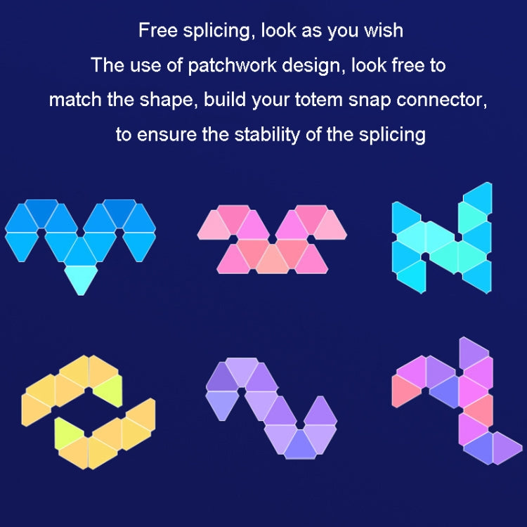 6pcs /Set Triangle Splicing Intelligent Sound Control Quantum Light Atmosphere Lighting With Remote Control, US Plug(Bluetooth Model) - Novelty Lighting by PMC TechLife | Online Shopping South Africa | PMC TechLife | Buy Now Pay Later Mobicred