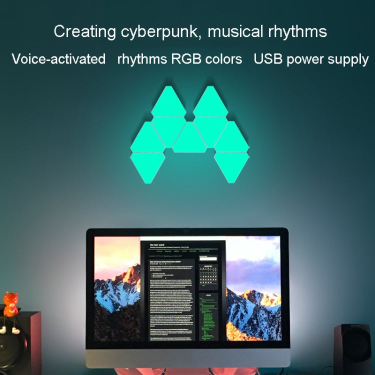 3pcs /Set Triangle Splicing Intelligent Sound Control Quantum Light Atmosphere Lighting With Remote Control, US Plug(WiFi Model) - Novelty Lighting by PMC TechLife | Online Shopping South Africa | PMC TechLife | Buy Now Pay Later Mobicred