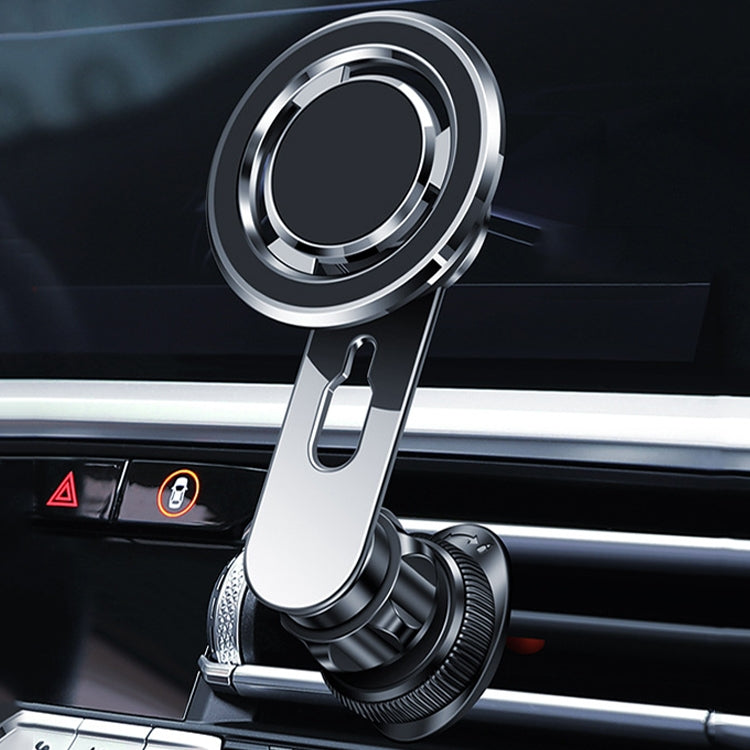 720 Degree Rotating Air Outlet Car Phone Holder Universal Magnetic Navigation Bracket(Silver) - Car Holders by PMC TechLife | Online Shopping South Africa | PMC TechLife | Buy Now Pay Later Mobicred